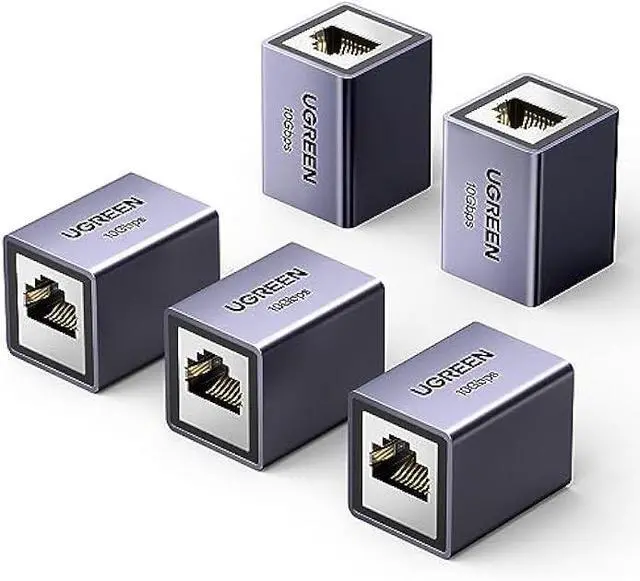 Main image of UGREEN RJ45 Coupler 10Gbps, 5 Pack Ethernet Extender, Cat8 Cat7 Cat6 Cat5 Ethernet Cable Extender Adapter, 328ft LAN Connector in Line Coupler Female to Female Aluminum Alloy