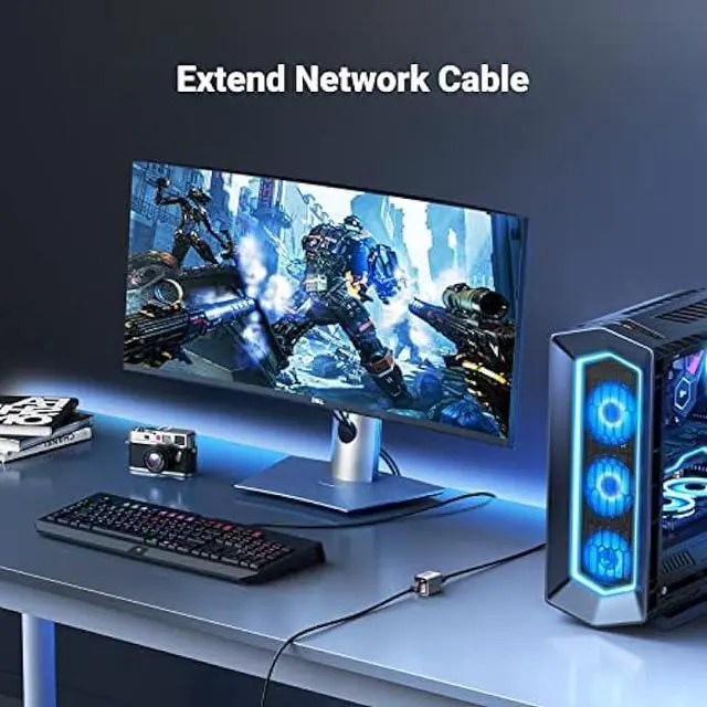 Alt view image 4 of 6 - UGREEN RJ45 Coupler 10Gbps, 5 Pack Ethernet Extender, Cat8 Cat7 Cat6 Cat5 Ethernet Cable Extender Adapter, 328ft LAN Connector in Line Coupler Female to Female Aluminum Alloy