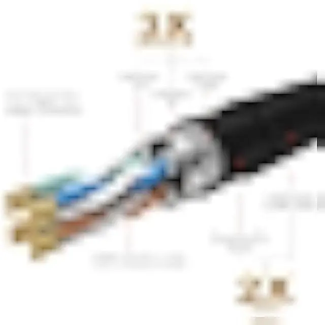 Alt view image 4 of 6 - Cat 6E Cat 7 Outdoor Ethernet Cable 200 FT,Adoreen 10Gbps Heavy-Duty Shielded Internet Cable From 25-300FT,POE,SFTP,Waterproof Direct Burial&Indoor,Cat6A Cat7 Copper Network Cable RJ45 Patch Cord+Ties