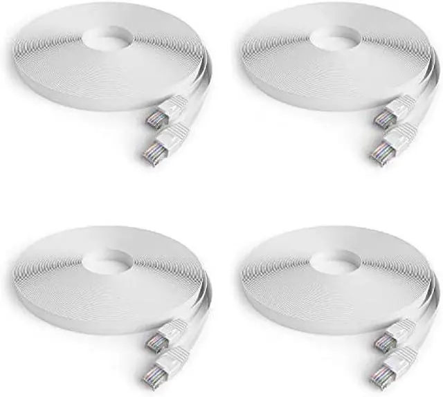 Main image of Amcrest CAT6E 4K-Rated Video POE Ethernet Cable 100ft Internet High Speed Network Cable for PoE Security IP Cameras, Smart TV, PS4, Xbox One, Router, Laptop, Computer, Home (4PACK-CAT6ECABLE100)