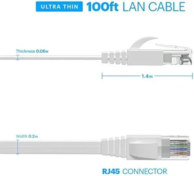Alt view image 3 of 5 - Amcrest CAT6E 4K-Rated Video POE Ethernet Cable 100ft Internet High Speed Network Cable for PoE Security IP Cameras, Smart TV, PS4, Xbox One, Router, Laptop, Computer, Home (4PACK-CAT6ECABLE100)