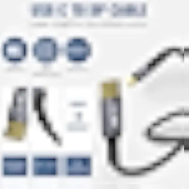 Alt view image 2 of 5 - USB C to DisplayPort Cable 25 Feet, 4K@60Hz, Type C to DP 1.2 Braided Cord (Thunderbolt 4/3 Compatible) for MacBook Pro/Air, iPad Pro, iPhone 15 Pro Max, XPS, Galaxy S22, Surface Book-(Not HDMI)