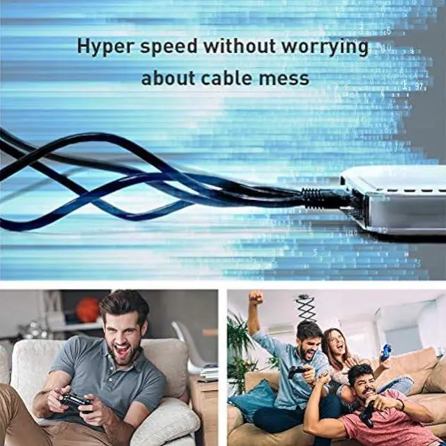 Alt view image 2 of 5 - Cat 8 Ethernet Cable, 25ft High Speed Internet Cord, Shielded F/FTP 40Gbps 2000MHz LAN Wire with Gold Plated RJ45 Connector, for Gaming, Router, Modem, Mac, Laptop, POE, PC, TV, PS3, PS4, PS5, Xbox