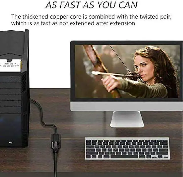 Alt view image 4 of 6 - Ethernet Extension Cable 65 ft,Yeung Qee Shielded Network Cat7 Ethernet Extender Cable Adapter RJ45 Cords Shielded Male to Female Connector (65FT/20M)