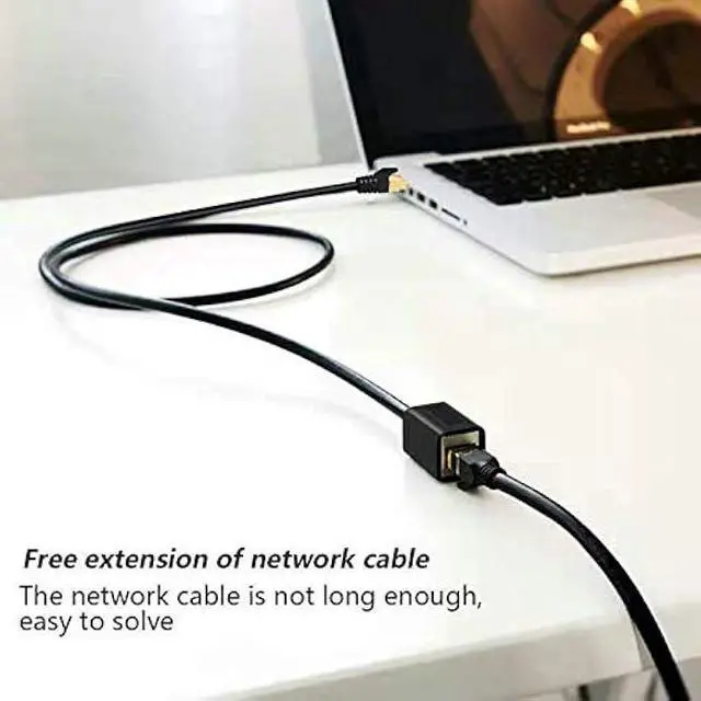 Alt view image 5 of 6 - Ethernet Extension Cable 65 ft,Yeung Qee Shielded Network Cat7 Ethernet Extender Cable Adapter RJ45 Cords Shielded Male to Female Connector (65FT/20M)