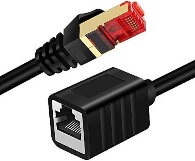 Alt view image 2 of 6 - Ethernet Extension Cable 65 ft,Yeung Qee Shielded Network Cat7 Ethernet Extender Cable Adapter RJ45 Cords Shielded Male to Female Connector (65FT/20M)