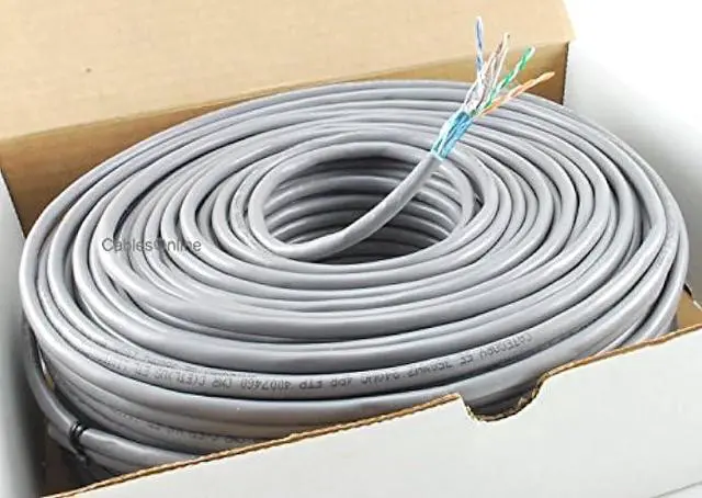 Alt view image 2 of 4 - CablesOnline, 250ft Shielded CAT5e 100% Pure Copper RJ45 350mhz STP Solid Ethernet Bulk Cable Spool Gray, U-B250S