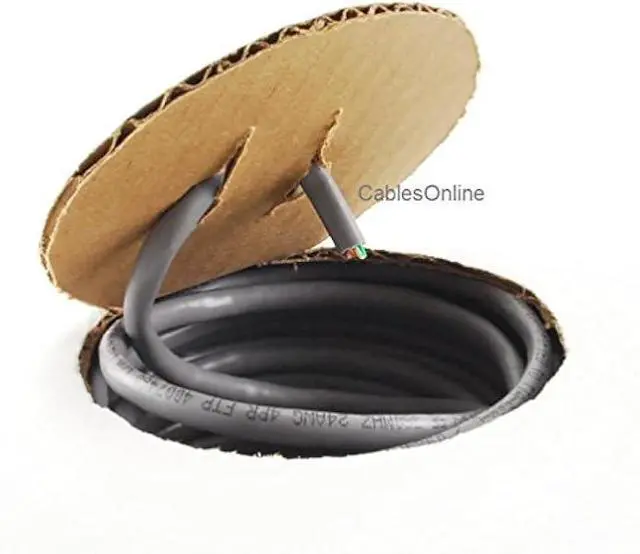 Alt view image 3 of 4 - CablesOnline, 250ft Shielded CAT5e 100% Pure Copper RJ45 350mhz STP Solid Ethernet Bulk Cable Spool Gray, U-B250S