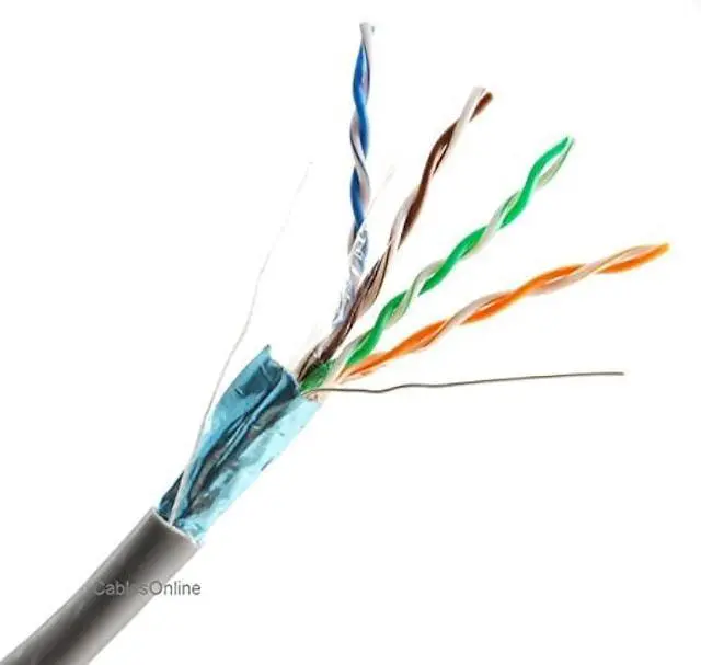 Alt view image 4 of 4 - CablesOnline, 250ft Shielded CAT5e 100% Pure Copper RJ45 350mhz STP Solid Ethernet Bulk Cable Spool Gray, U-B250S