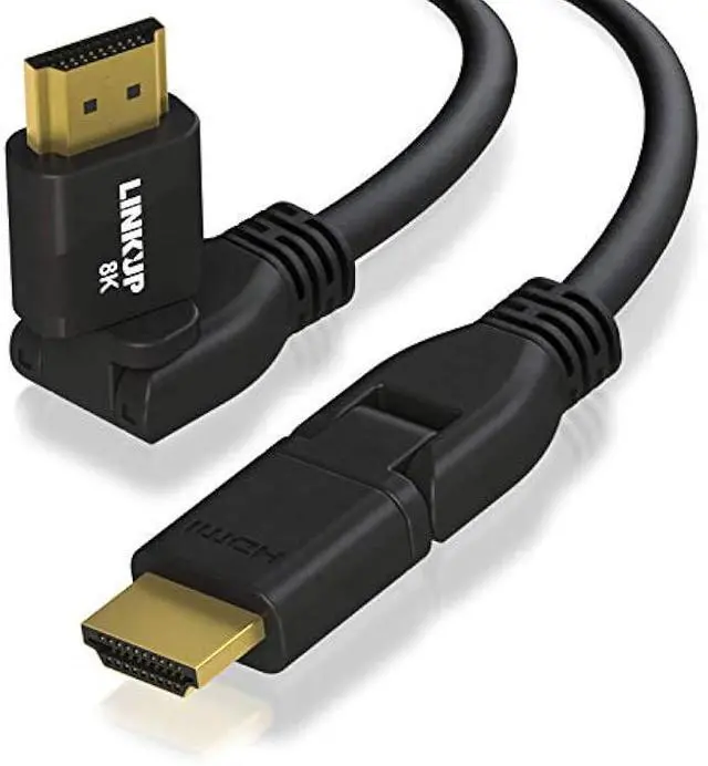 Main image of LINKUP - Ultra High-Speed HDMI 2.1 8K Cable 360° Swivel Angle Connector | DSC HDR UHD Digital Video Cord  Tough 28AWG 48GB/s | 10K 8K 5K 4K 2K 1080 | Compatible with Apple Xbox PS5 Samsung -6ft