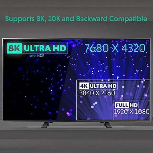 Alt view image 5 of 5 - LINKUP - Ultra High-Speed HDMI 2.1 8K Cable 360° Swivel Angle Connector | DSC HDR UHD Digital Video Cord  Tough 28AWG 48GB/s | 10K 8K 5K 4K 2K 1080 | Compatible with Apple Xbox PS5 Samsung -6ft