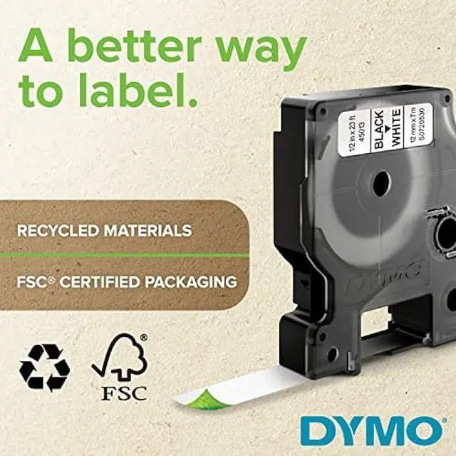 Alt view image 3 of 4 - DYMO Rhino Industrial Permanent Polyester Labels 1/2 Black Print on White Tape