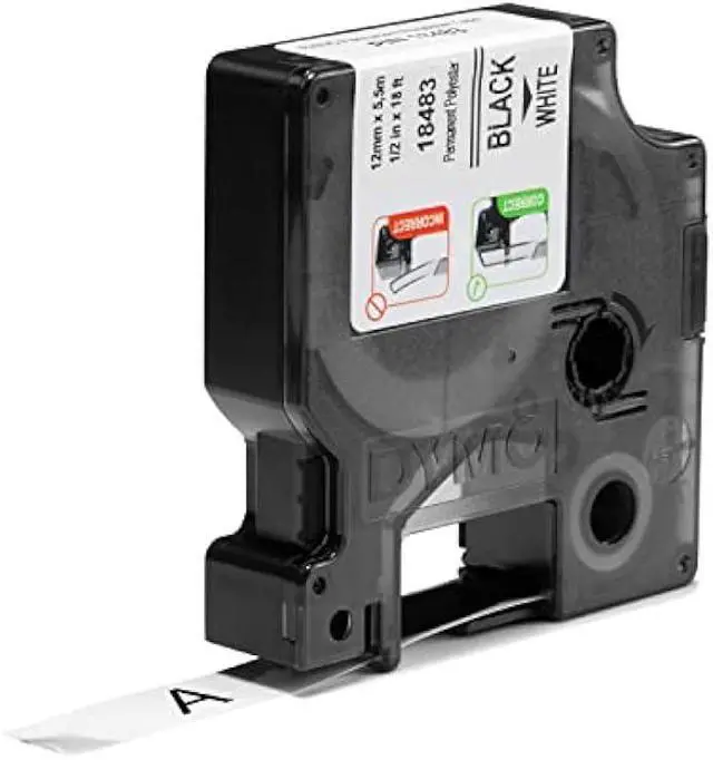 Alt view image 2 of 4 - DYMO Rhino Industrial Permanent Polyester Labels 1/2 Black Print on White Tape