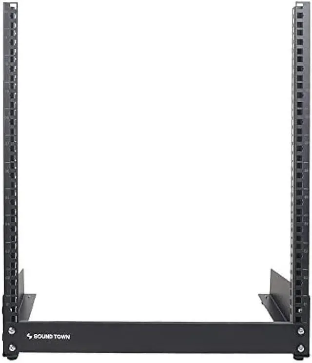 Alt view image 3 of 5 - Sound Town 12U 2-Post Desktop Open-Frame Rack, for Audio/Video, Network Switches, Routers, Patch Panels (ST2PF-12LW)