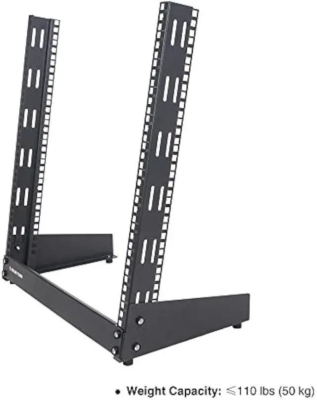 Alt view image 4 of 5 - Sound Town 12U 2-Post Desktop Open-Frame Rack, for Audio/Video, Network Switches, Routers, Patch Panels (ST2PF-12LW)