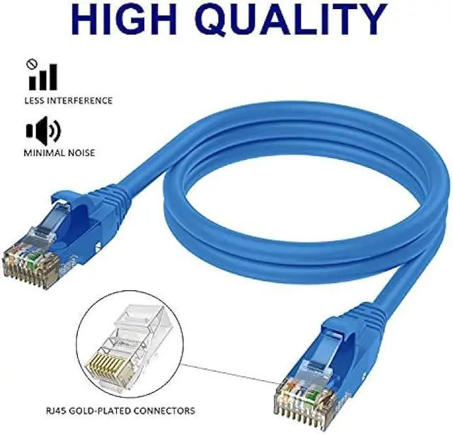 Alt view image 3 of 6 - Adoreen Cat 6 Ethernet Cable 75 Ft-Blue, Outdoor & Indoor Snagless Long Round RJ45 Network Cable, POE, Soft Flexible Gbps Internet LAN Computer Patch Cord for Router Modem Switch Fast Gaming+ Ties