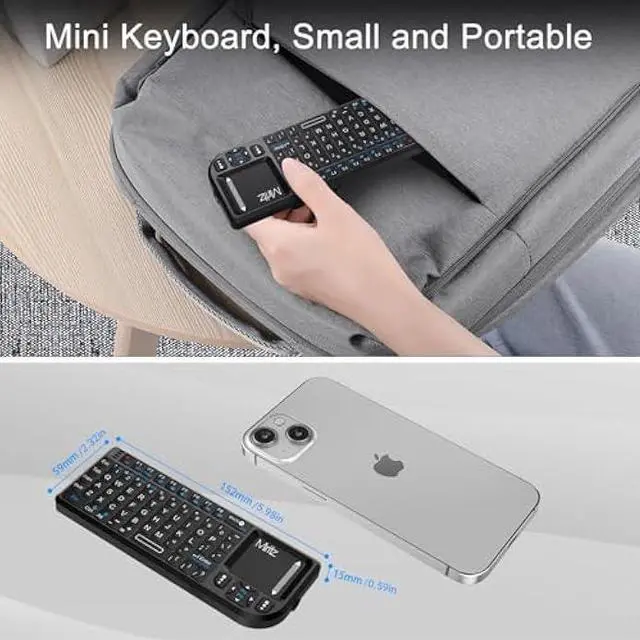 Alt view image 3 of 5 - Miritz 2.4G Wireless Touchpad Keyboard and Mouse Mini Remote Control with Laser Pointer,for Windows/Android/Google/Smart TV/HTPC/IPTV/Mac OS/Linux Black