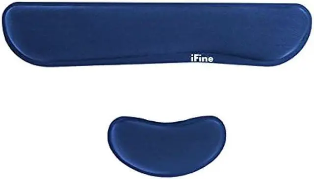 Main image of iFine Upgrade Enlarged Memory Foam Set Keyboard & Mouse Wrist Rest Pad Cushion Support for Computer, Laptop, Mac, Durable and Comfortable For Office or Home Pain Relief Stress-free Typing (Navy Blue)