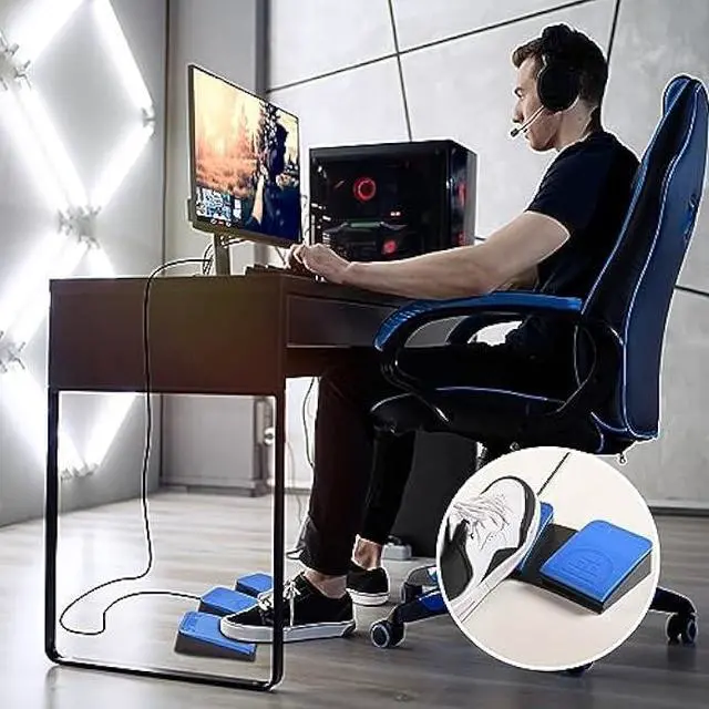 Alt view image 4 of 6 - iKKEGOL 2023 Upgraded USB Foot Pedal Switch PC Triple Footswitch - Hands-Free Control Customized Programmable Keyboard Mouse Hotkey for Gaming Transcription HID