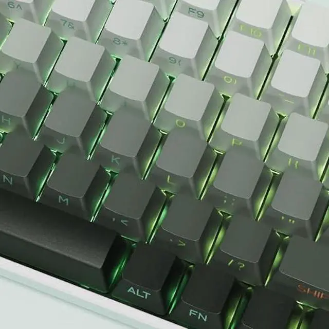 Alt view image 3 of 6 - XVX Shine Through Keycaps - Side Print Keycaps, PBT Double Shot Custom Keycap Set, 136 Keys Gradient Seaweed Green Keycaps, OEM Profile Keyboard Keycaps for Cherry Gateron MX Switches Keyboard