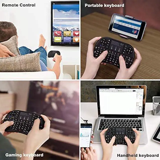 Alt view image 4 of 5 - (Upgraded)Rii 2.4GHz Mini Wireless Keyboard with Touchpad,QWERTY,LED Backlit,Portable Keyboard for laptop/PC/Tablets/Windows/Mac/TV/Xbox/PS3/Raspberry Pi .(i8+ Black)