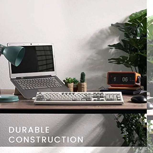 Alt view image 5 of 7 - Perixx PERIBOARD-106M, Wired Performance Full-Size USB Keyboard, Curved Ergonomic Keys, Classic Retro Gray/White Color, US English Layout