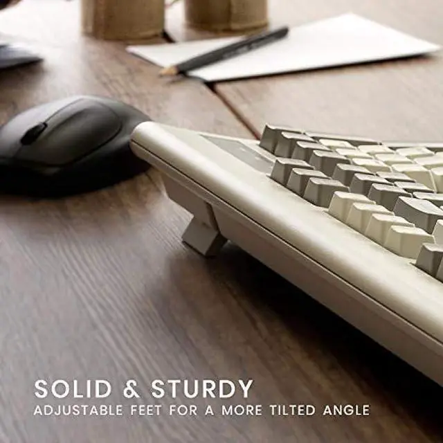 Alt view image 6 of 7 - Perixx PERIBOARD-106M, Wired Performance Full-Size USB Keyboard, Curved Ergonomic Keys, Classic Retro Gray/White Color, US English Layout