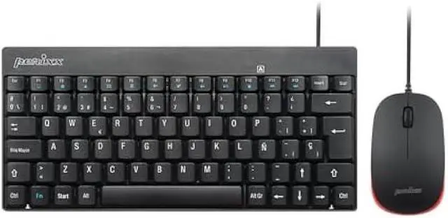 Main image of Perixx PERIDUO-212 ES Teclado y ratón pequeños con Cable, 12 Teclas Multimedia, Negro, Configuración Española
