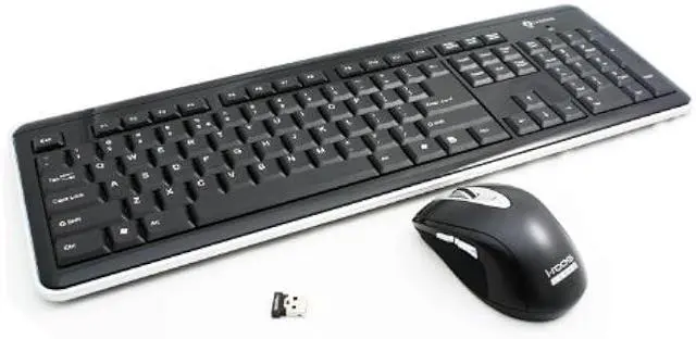 Main image of I-Rocks RF-6577L-BK  Retro 2.4GHz Wireless Keyboard and Mouse Combo (Black)