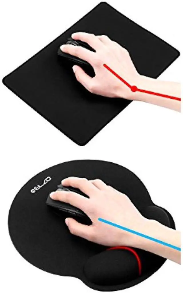 Alt view image 5 of 5 - ELZO Ergonomic Mouse Pad Wrist Support, Keyboard Wrist Rest Pad Support 2 Pack with Comfortable Memory Foam Padding, Nonslip Rubber Base for PC Computer Laptop for Office/Playing Games Pain Relief