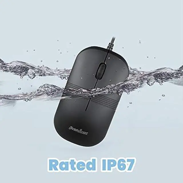 Alt view image 2 of 7 - Perixx PERIMICE-503B Wired Optical Washable Mouse, Black (11419)