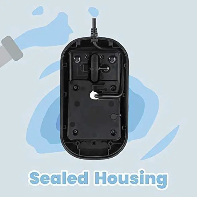 Alt view image 3 of 7 - Perixx PERIMICE-503B Wired Optical Washable Mouse, Black (11419)