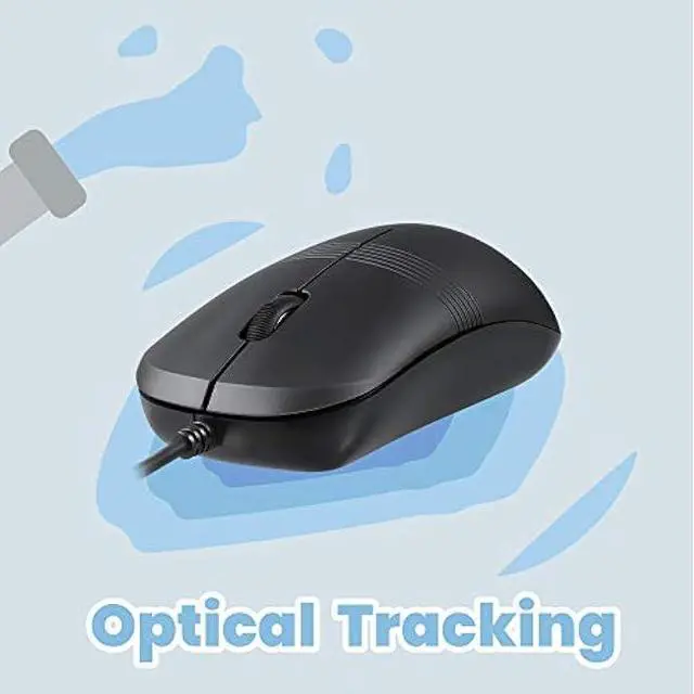 Alt view image 5 of 7 - Perixx PERIMICE-503B Wired Optical Washable Mouse, Black (11419)