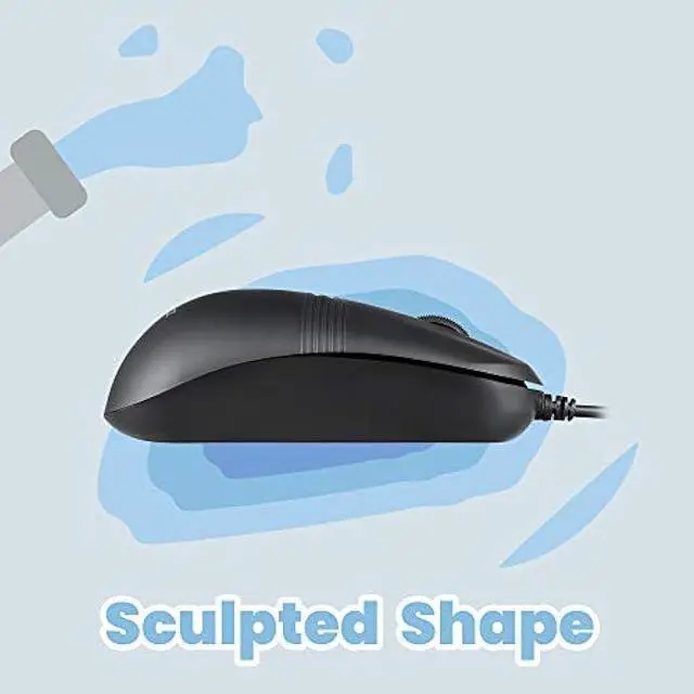 Alt view image 6 of 7 - Perixx PERIMICE-503B Wired Optical Washable Mouse, Black (11419)