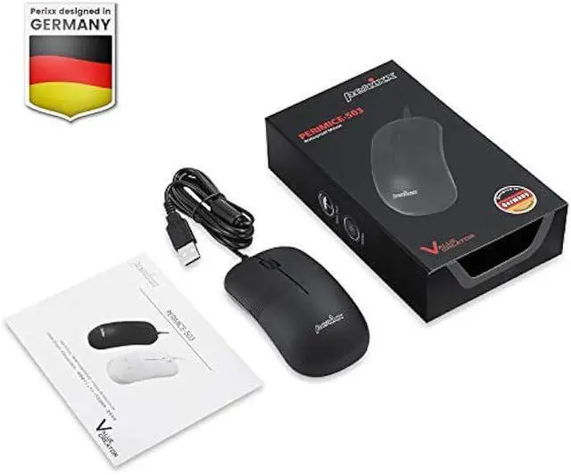 Alt view image 7 of 7 - Perixx PERIMICE-503B Wired Optical Washable Mouse, Black (11419)