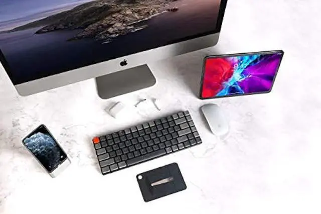 Alt view image 2 of 6 - Keychron K3 Version 2, 84 Keys Ultra-Slim Wireless Bluetooth/USB Wired Mechanical Keyboard with White LED Backlit, Low-Profile Gateron Mechanical Red Switch Compatible with Mac Windows