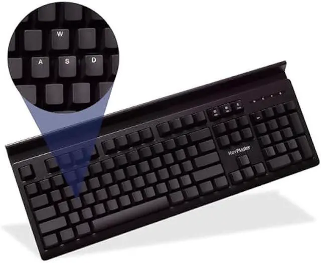 Main image of Blank or Visible Mechanical Keyboard | Wired PC Gaming Keyboard by Keymaster | Shine Through Keycaps with Custom Key Lighting | Backlit White LED with Show/Hide Light Up Keys | Silent Linear Switches