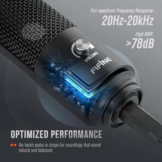 Alt view image 2 of 5 - FIFINE Studio Condenser USB Microphone Computer PC Microphone Kit with Adjustable Boom Arm Stand Shock Mount for Instruments Voice Overs Recording Podcasting YouTube Vocal Gaming Streaming-T669