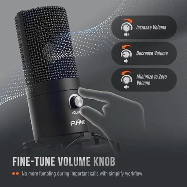 Alt view image 4 of 5 - FIFINE Studio Condenser USB Microphone Computer PC Microphone Kit with Adjustable Boom Arm Stand Shock Mount for Instruments Voice Overs Recording Podcasting YouTube Vocal Gaming Streaming-T669