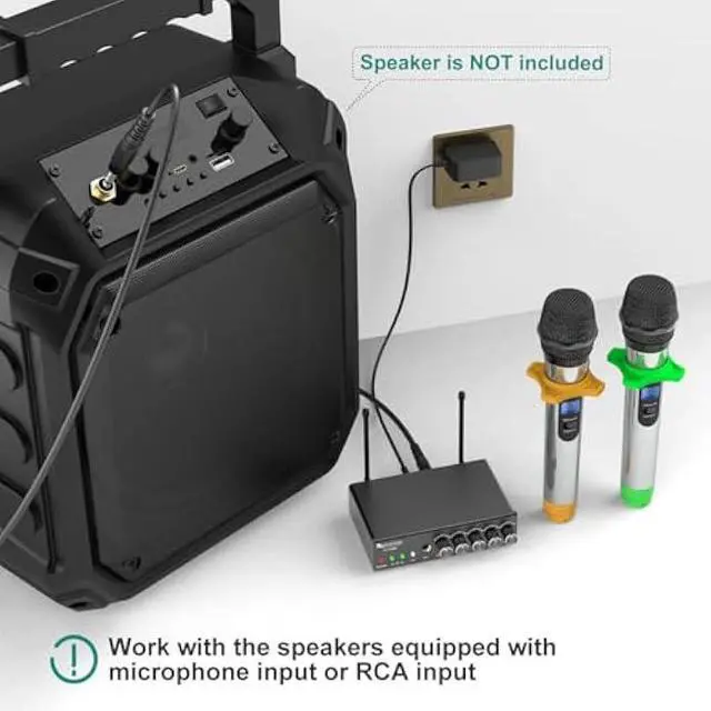 Alt view image 3 of 5 - FIFINE UHF Dual Channel Wireless Handheld Microphone, Easy-to-use Karaoke Wireless Microphone System-K036