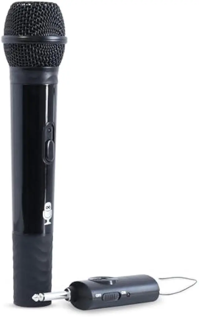 Main image of Singing Machine Portable Wireless Microphone (Black) - Premium Unidirectional UHF Wireless Mic for Singing, Speeches & Events - Cordless Mic Compatible with Karaoke Machines, PA Systems & More