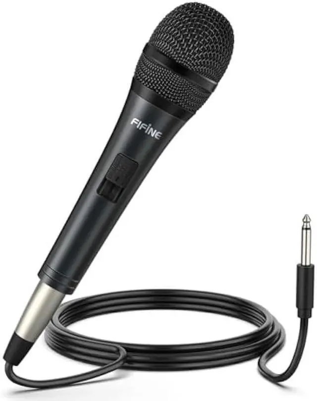 Main image of Fifine Karaoke Microphone, Dynamic Vocal Microphone for Speaker, 6.35MM Wired Handheld Mic with On and Off Switch and 14.8ft Detachable Cable-K6