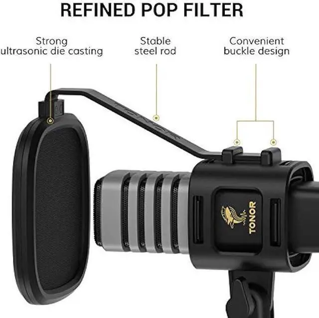 Alt view image 5 of 5 - TONOR USB Microphone for PC, Cardioid Condenser Computer Mic with Tripod Stand, Pop Filter, Shock Mount for Gaming, Streaming, Podcasting, YouTube