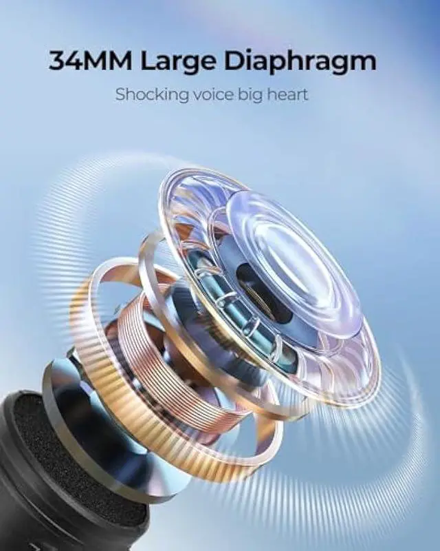 Alt view image 3 of 5 - ALPOWL Wireless Microphones, Metal Dynamic Microphone System with Rechargeable Receiver, 50H Duration, 200ft Range, Microphone for Karaoke Singing, Wedding, DJ, Party, Speech, Church