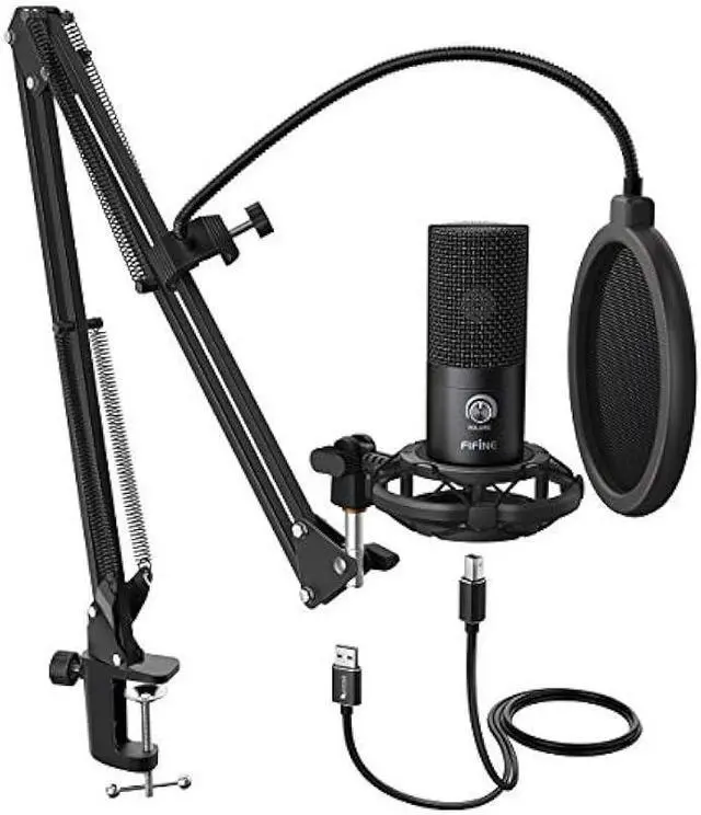 Main image of FIFINE Studio Condenser USB Microphone Computer PC Microphone Kit with Adjustable Boom Arm Stand Shock Mount for Instruments Voice Overs Recording Podcasting YouTube Vocal Gaming Streaming-T669