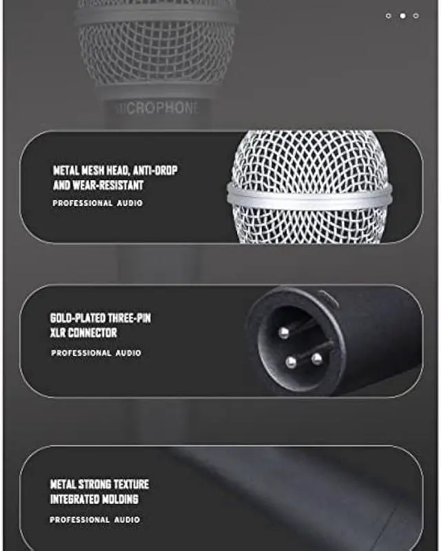 Alt view image 6 of 6 - Wm58 Classic Style Dynamic Vocal Instrument with Clean Sound, Metal Body Microphone (not with Cable)
