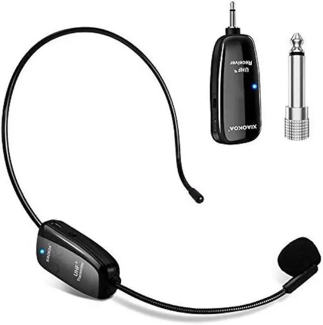 Main image of XIAOKOA UHF12 Wireless Microphone Headset, 160ft Range, Dual Micro USB Charging, Suitable for Teaching, Stage Performers, Fitness Instructors
