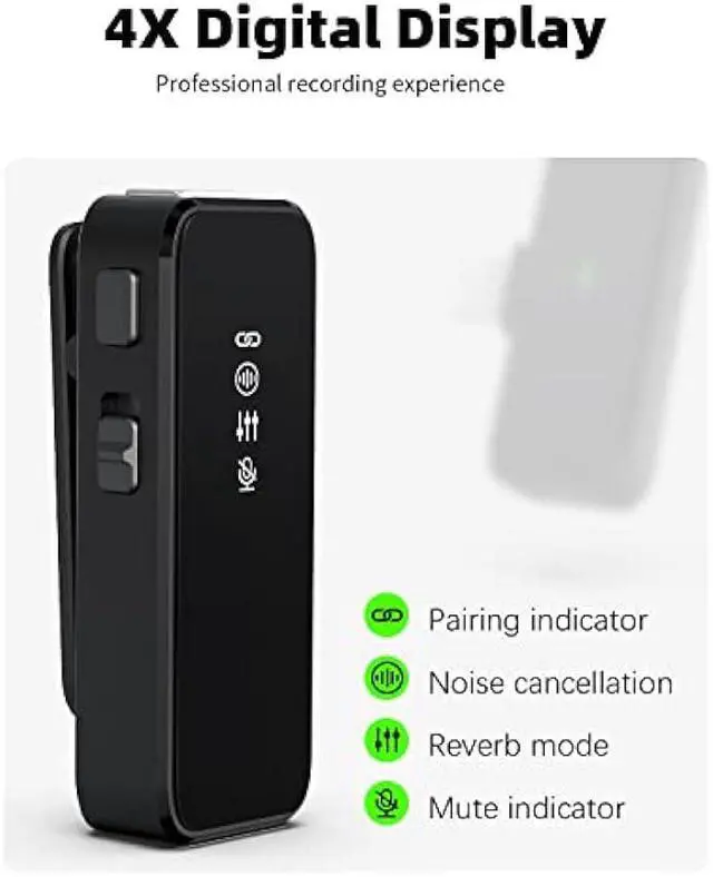 Alt view image 3 of 6 - Rythflo Wireless Lavalier Microphone for iPhone 14/13/12 with Noise Cancellation, 100ft Transmission, 18H Battery Life, Lightning Lapel Microphone Wireless for Video Recording, Vlog, Streaming