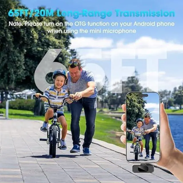 Alt view image 6 of 6 - USB C Wireless Lavalier Microphone for Type-C,Android Phone,PC,Mini Mic with Noise Reduction,Lapel Microphone for Video,Interviews,Live Streaming,TikTok,YouTube,2Pack (for iPhone 15 and Above)