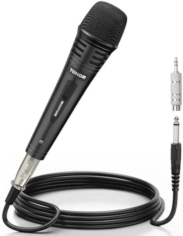 Main image of TONOR K1 Vocal Microphone for Singing, Dynamic Handheld Wired Karaoke Mic, Microfono with 5M XLR to 1/4 Cable, Compatible with Amp, Mixer, Suitable for Speech, Karaoke and Outdoor Activities